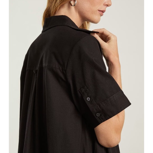 Everlane The Day Tripper Shirtdress High Low Cotton Button Down Black Medium - Picture 5 of 12